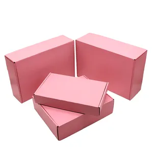 30x20x8cm prezzo di fabbrica scatola di carta rosa ondulata scatola di imballaggio Mailer scatole per le piccole imprese