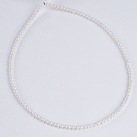 Chaînes de perles d'eau douce naturelles rondes blanches de 3,5 à 4 mm / 4 à 5 mm, prix promotionnel de vente en gros de perles