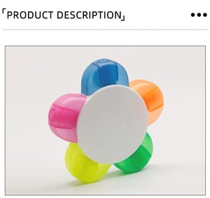 Bolis LY7365 Logotipo personalizado Cinco en uno Resaltador de 3 colores Pluma Dibujos animados Flor-Modelado Plástico Muestra de embalaje suelto disponible - Product Image 5