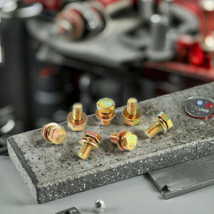 Arandela de resorte plana hexagonal externa de rosca fina al por mayor, con revestimiento de color, tres pernos hexagonales combinados, Material de acero, medida métrica - Product Image 6