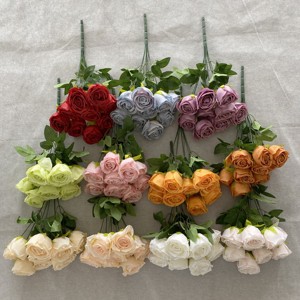 Fleurs artificielles en vrac à prix avantageux, très vendues, roses à 9 têtes, fleurs décoratives pour mariage - Product Image 2