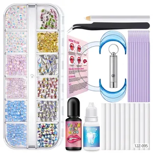 Kit de décoration dentaire avec pierres précieuses pour les dents, lampe de polymérisation et colle, pierres précieuses solides en cristal pour les dents 250226 - Product Image 4