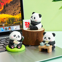 Série de figurines en résine style panda du Sichuan, ornement décoratif de bureau, décoration intérieure de voiture, collection de cadeaux
