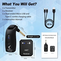 Nouveau système de récepteur intra-auriculaire sans fil A98T IEM, portable, en boîte ABS, pour l'enregistrement à bord d'instruments électroniques