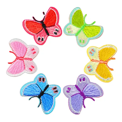 DIY Embroidery Label Sticker Patch Sticker Self-adhesive Fabric New Butterfly Precision Embroidery Handmade Polyester Patches