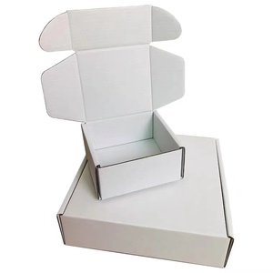 White Box Custom Size Corrugated Blank White Shipping Box Custom Mailer Box Packaging For Clothes T-shirt Carton Delivery