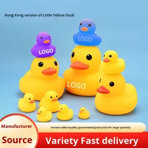 Ít màu vàng Vịt Tắm căng thẳng cứu trợ bóp âm thanh nước chơi bơi đồ chơi trẻ em của nhựa PVC tùy chỉnh - Product Image 2