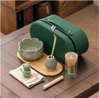 Ensemble de matcha japonais coloré personnalisé, sac fourre-tout, ensemble de matcha 8 pièces, fouet en bambou pour matcha