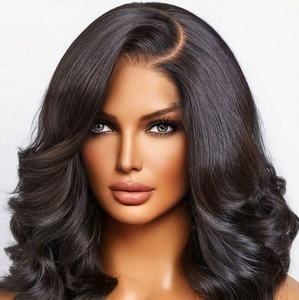 Perruque en dentelle C-parted, bob, double trame, cheveux humains vierges, sans colle, cheveux vietnamiens, pré-épilés, dentelle <span class=keywords><strong>suisse</strong></span> - Product Image 6