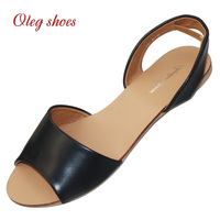 2024 femmes bout ouvert sandales plates élégant grande taille chaussures De plage en plein air Sandalias De Mujer