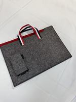 Bolso de Mano para Portátil de Fieltro, Resistente y Portátil, con Bolsa Extraíble para Accesorios, Abertura Superior, para Portátil y Documentos