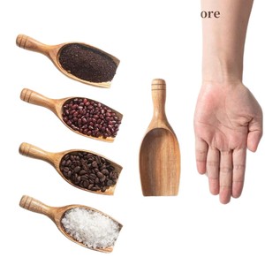 Acacia Wood Small <b>Spoon</b> Solid Wood <b>Coffee</b> Tea Salt Sugar Scoop Household Seasoning Spatula Flat Shape - Product Image 1