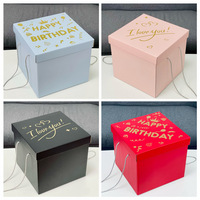 Boîte cadeau carrée surdimensionnée en gros à faible MOQ en stock avec logo personnalisé, ruban, nœud, poignée en cordon, boîte vide, prix d'usine, OEM ODM