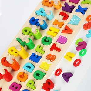 Montessori educativo in legno occupato bordo Set per la matematica dei vecchi bambini <span class=keywords><strong>Puzzle</strong></span> Count forma colore partita di pesca gioco nuovo - Product Image 2