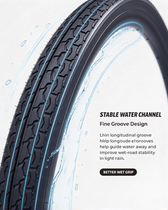 Neumático de Bicicleta Negro al por Mayor con Superficie de Contacto Estable y Banda de Rodadura Fina para Bicicleta Urbana 26x1 1/<span class=keywords><strong>2x1</strong></span> 5/8 para Desplazamientos Diarios - Product Image 4