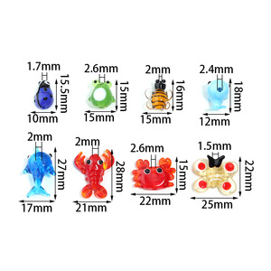 1 pezzo fatto a mano con il mondo degli animali fai da te braccialetto con foro dritto <span class=keywords><strong>collana</strong></span> a forma di perle di vetro perline di cristallo - Product Image 2