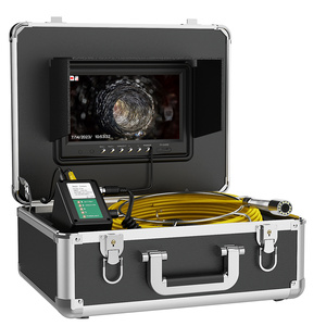 7 "moniteur DVR 40M caméra d'<span class=keywords><strong>inspection</strong></span> <span class=keywords><strong>de</strong></span> tuyau d'égout auto-nivellement 512HZ transmetteur avec caméra 22MM 1000TVL 12 pièces lumières LED - Product Image 1