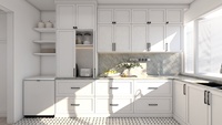 Garde-manger à tiroir coulissant complet, cuisine blanche, armoire moderne, organisateur d'échantillon et rangement, fabrication de meubles