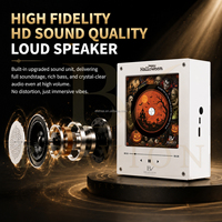 Regalo de Halloween, Lámpara Nocturna DIY OEM, 9 Discos de Vinilo Intercambiables, Altavoz de Audio, Reproductor de Música con Disco Giratorio NFC, Imán para Refrigerador