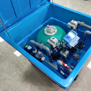 Système de <span class=keywords><strong>filtration</strong></span> intégré pour <span class=keywords><strong>piscine</strong></span> creusée, filtre à sable et pompe en fibre de verre avec armoire de rangement - Product Image 3