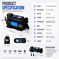 High Flow 40L/min Tire Inflator with Large Analog Pressure Gauge and LED Emergency Light Factory