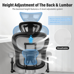 Ergonomic Mesh <b>Office</b> Chair 500LBS Big and Tall, <b>Adjustable</b> Backrest & Lumbar Support, Flip-up Armrests, Lockable Tilt Home <b>Desk</b> - Product Image 5