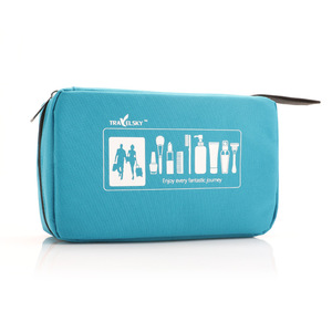 Travel <b>Toiletry</b> Bag Tri Fold Waterproof Cosmetic <b>Storage</b> Bag For Women Outdoor Travel Hook Type Rectangle Blue Black Orange - Product Image 4