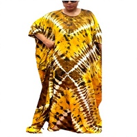 Robe Abaya Kaftan Tie-Dye pour femme – Modèle tendance inspiré de Dubaï, du Moyen-Orient et d'Afrique, grande taille, avec capuche et hijab, robe maxi