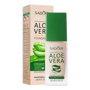 Fond de teint liquide de maquillage couverture complète imperméable à l'eau longue durée hydratant contrôle de l'huile mat Aloe Vera fond de teint crème 30ml