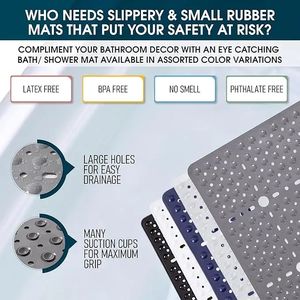 Tapis de douche antidérapant - 27x27 - Tapis de sol antidérapant pour douche - Tapis de bain pour cabine de douche - Product Image 6