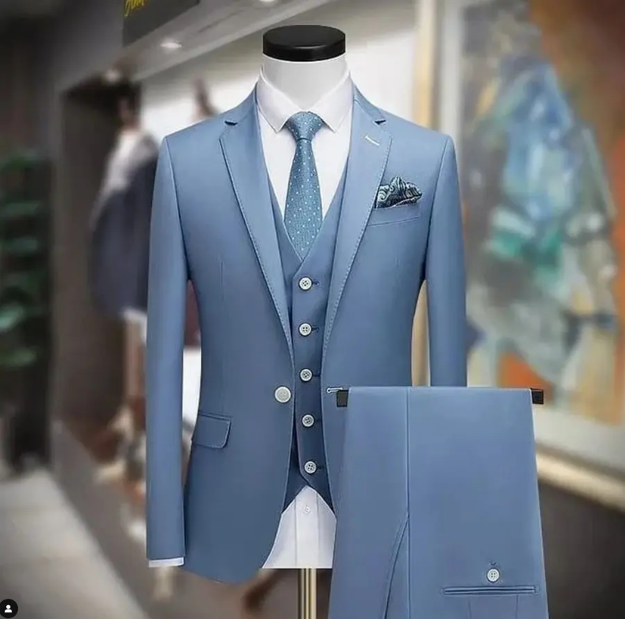NAYIJI Popular Luxury turkey clothing terno abstract blazers light blue single breasted wedding jackets blazer for men