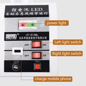 Luces de emergencia, luz LED de doble cabezal de alta potencia recargable, montaje en pared para pasillos de hotel, cortes de energía en el hogar, salidas de seguridad - Product Image 2