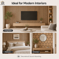 Panneau mural acoustique en bois à lattes, design insonorisant pour la décoration murale des intérieurs commerciaux, hôtels, restaurants, bureaux