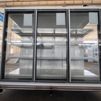 Congélateur vertical commercial pour supermarché avec porte vitrée, réfrigérateur de présentation