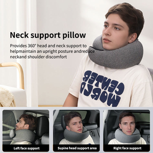 Cuscino da Viaggio per Collo a Forma di Chiocciola a 360 Gradi in Memory Foam per Aereo e Campeggio, Opzione Logo Personalizzato - Product Image 2