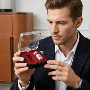 Caja de Almacenamiento de Péptidos PREMIUM de 2 Piezas con Tapa de Acrílico de Alta Claridad, Forro de Terciopelo Rojo e Impresión de Logotipo Personalizado - Product Image 5