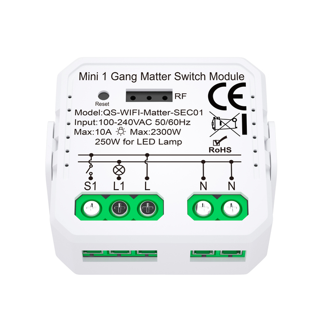 Energy Save Smart Matter Switch with Zigbee/Wi-Fi for Seamless Home Automation Voice Activated Smart Home System