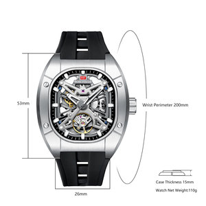 Reloj Mecánico Cuadrado de Lujo <span class=keywords><strong>MF</strong></span> MINI FOCUS para Hombre, Correa de Silicona Suave, Resistente al Agua, Reloj de Pulsera Automático de Moda Masculino - Product Image 6