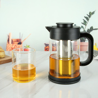 Carafe étanche en verre borosilicate résistant à la chaleur et facile à nettoyer avec panier à infuseur en acier inoxydable