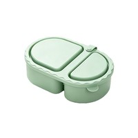 Boîte à lunch en silicone de qualité alimentaire à double compartiment avec couvercle, pliable, anti-fuite, pour pique-nique, usage domestique, 0-1L