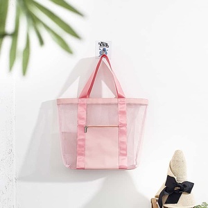 Sac fourre-tout en maille avec poche zippée, poignée souple détachable, unisexe, mode minimaliste, pliable, capacité 20-36L - Product Image 5