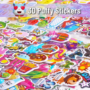 Autocollants miniatures en PVC 3D imprimés UV, personnalisés, 40 feuilles, thèmes variés, autocollants de dessins animés en relief, autocollants imperméables, cadeaux promotionnels pour chiots - Product Image 2