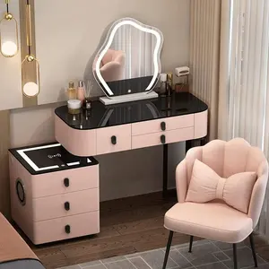NOVA yatak odası akıllı Dresser ışıkları ayna ve yan kabin moda makyaj masa Vanity ile masası seti