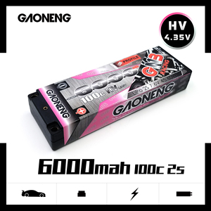 2024 뉴스 GAONENG GNB 2S 6000MAH HV 7.6V 100C LCG 로우 프로파일 씬 2S 5mm 5.0mm 내장형 불릿 하드 케이스 리포 배터리 팩 LiHV - Product Image 3