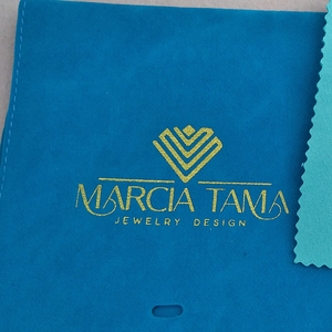 Custom logo Faux Suede Jewelry Packaging <b>Envelope</b> Pouches With Insert Card Polishing Cloth for Necklaces Velvet <b>Gift</b> Bags - Product Image 5