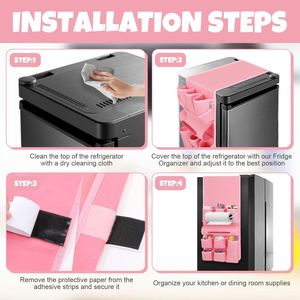 Organizador para Mini Refrigerador, Accesorios Esenciales para Dormitorios, Cubierta Antipolvo con 14 Bolsillos para la Mayoría de los Refrigeradores Domésticos, Organizador Colgante Mini Caddy - Product Image 2
