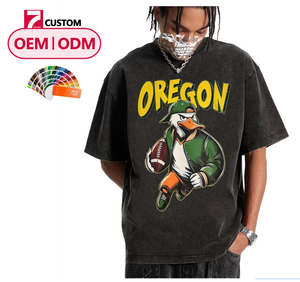 <span class=keywords><strong>T</strong></span>-<span class=keywords><strong>shirt</strong></span> décontracté unisexe à manches courtes M2620 OEM&ODM, motif 3D délavé, 260 g/m², style rétro hip-hop <span class=keywords><strong>streetwear</strong></span> - Product Image 1