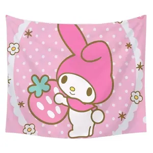 90-200cm Sanrio Cute Comic Tapestry Background Cloth Hanging Decoration Kuromis Girl Dormitory Bedroom Cinnamorolled Sanrios