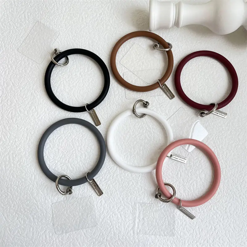 Factory Price Luxury Custom Metal Wristband Silicone Bracelet Keychain For Promotion Gifts