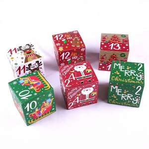 新しい<span class=keywords><strong>7cm</strong></span>クリスマスギフトキャンディースクエアボックスホリデーカレンダー1-24包装紙箱 - Product Image 5